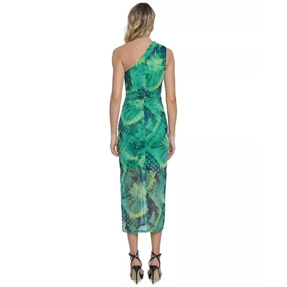 Donna Morgan Women's One-Shoulder Mesh Midi Dress Size 8 - Picture 2 of 4